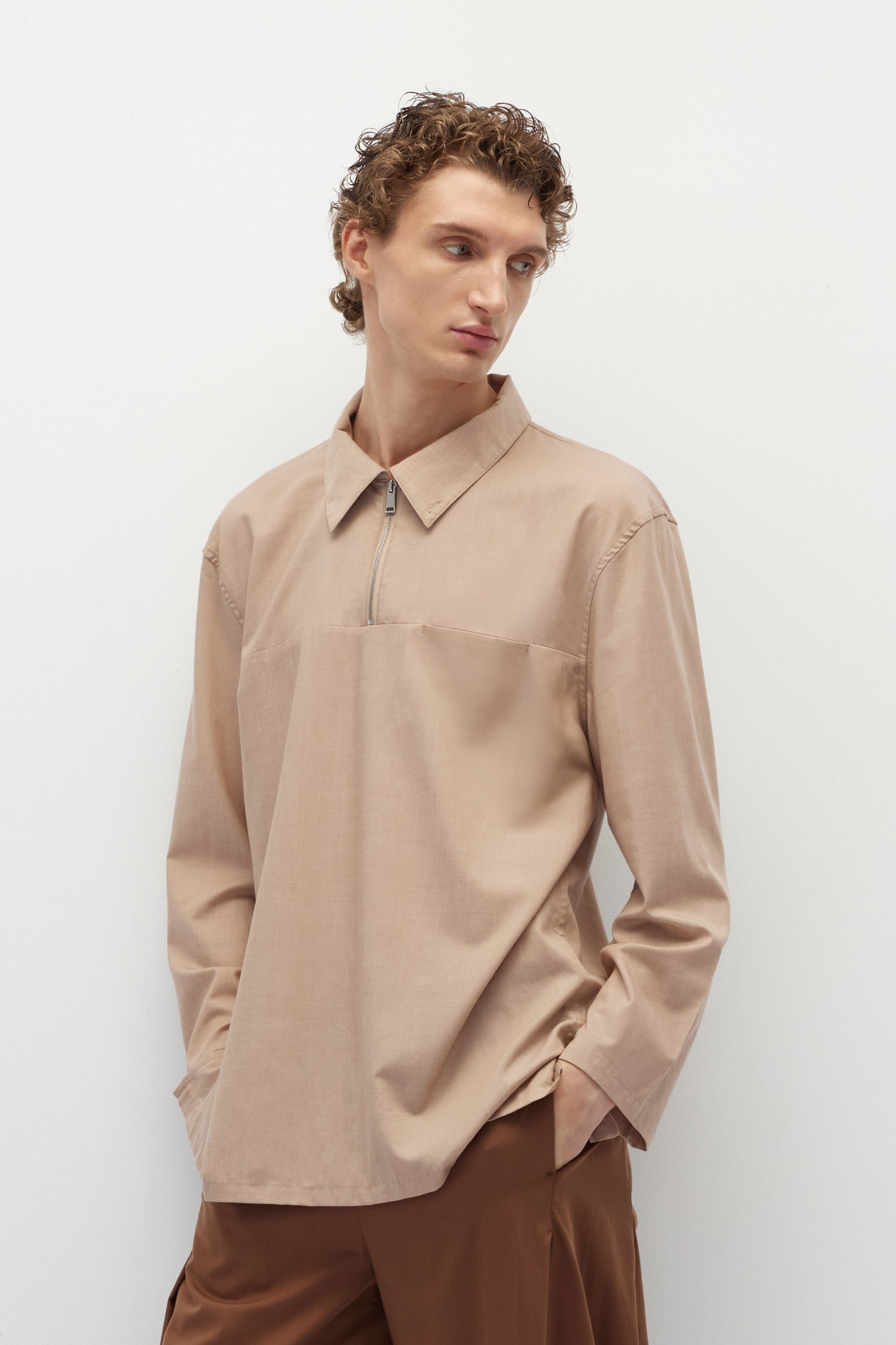 Half-zip Tencel Wool Shirt