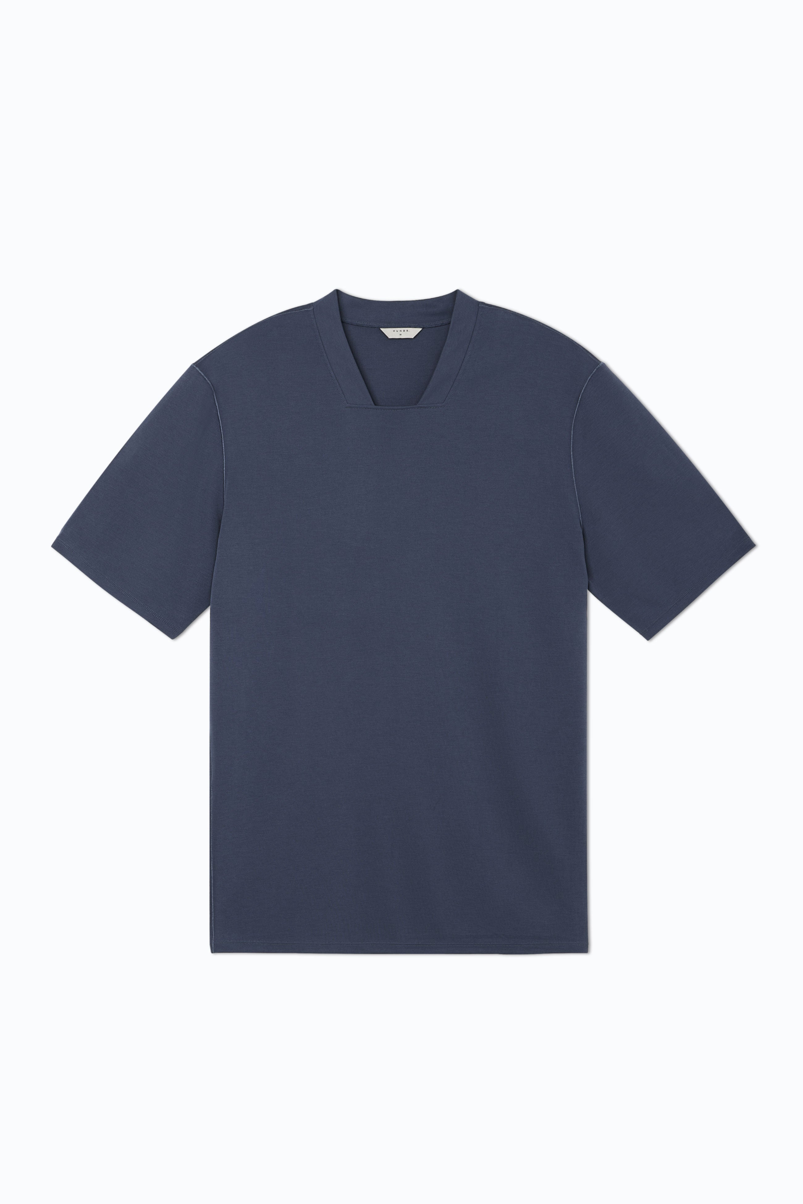 Suede Modal Square-Collar T-Shirt